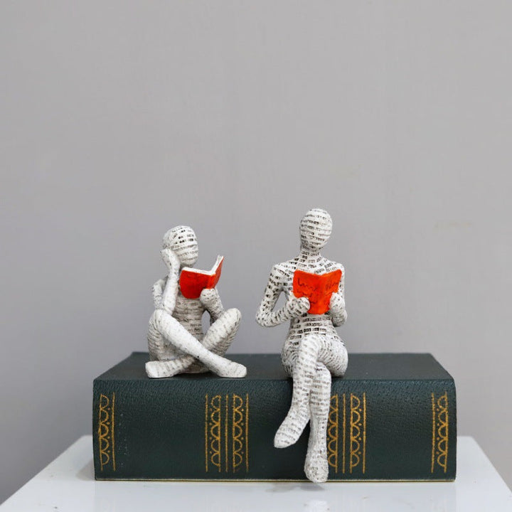 Reading Girl Resin Sculpture for Shelf & Tabletop Decor