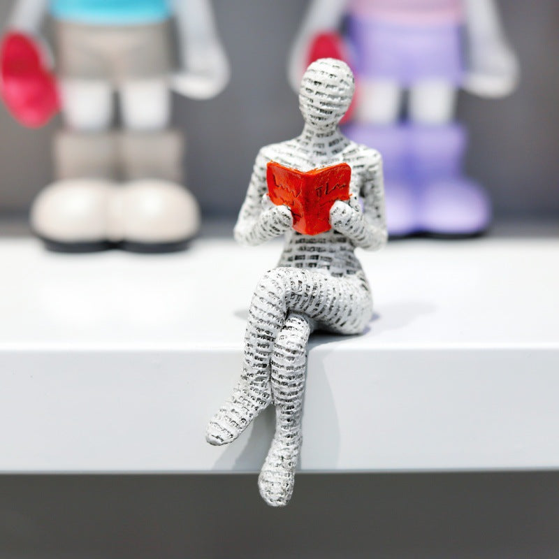 Reading Girl Resin Sculpture for Shelf & Tabletop Decor
