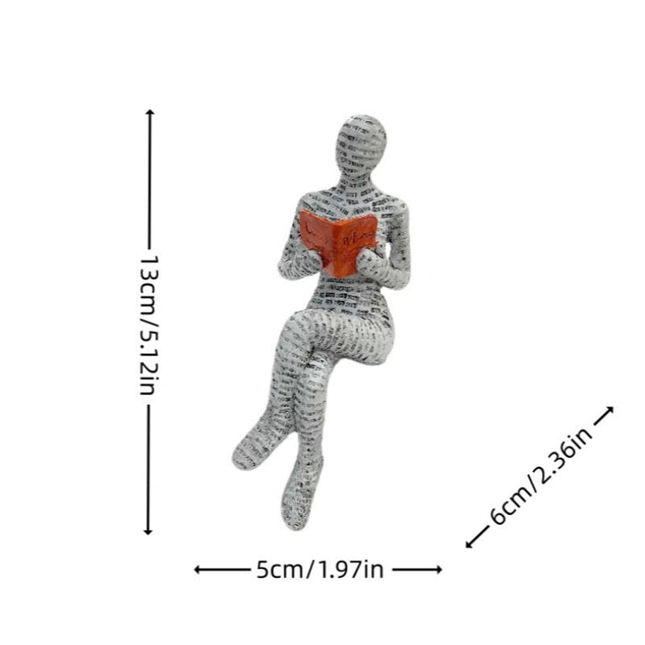 Reading Girl Resin Sculpture for Shelf & Tabletop Decor