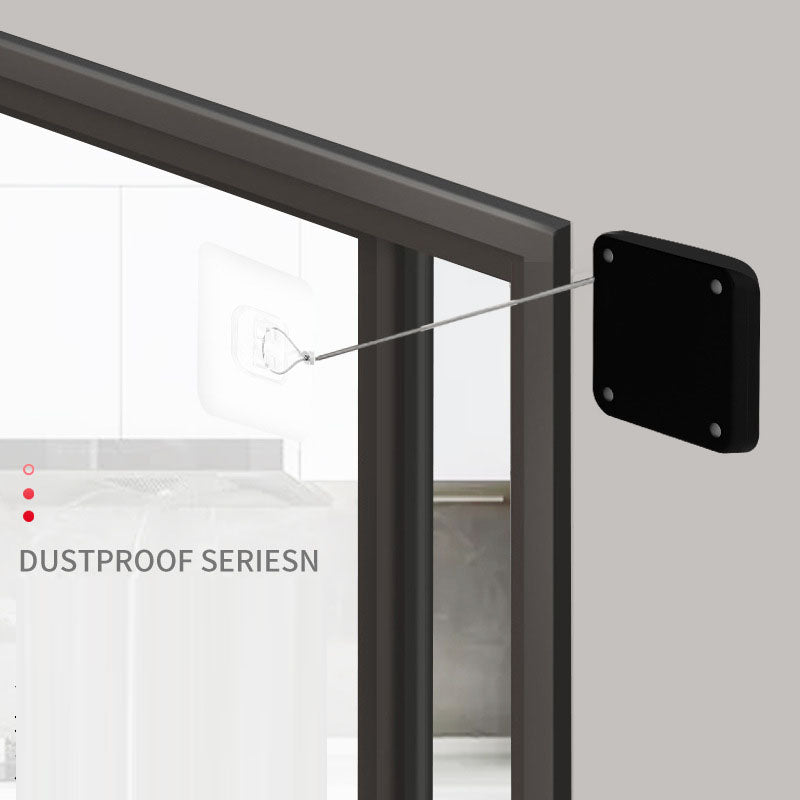 Hole-Free Pull Rope Door Closer, Quiet Auto Return