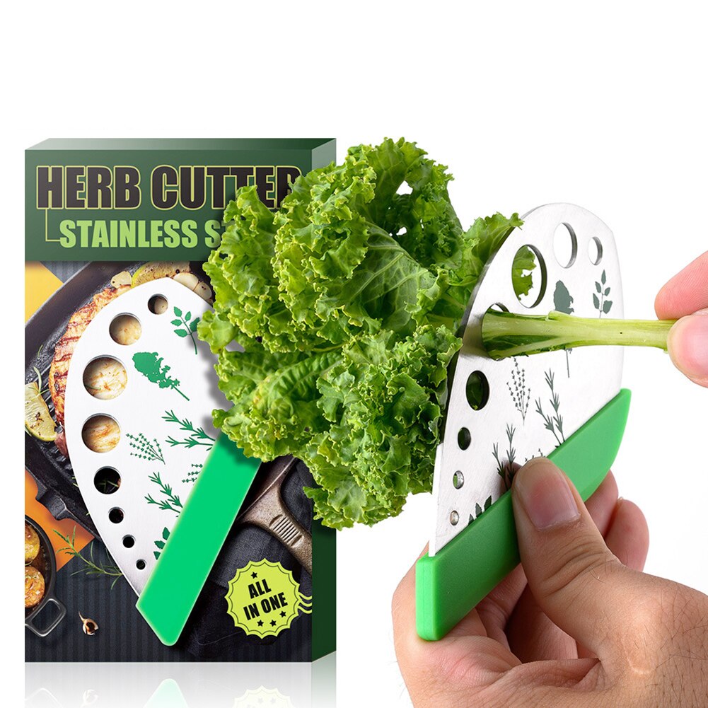 Stainless Steel Herb Stripper with 9 Holes for Kale