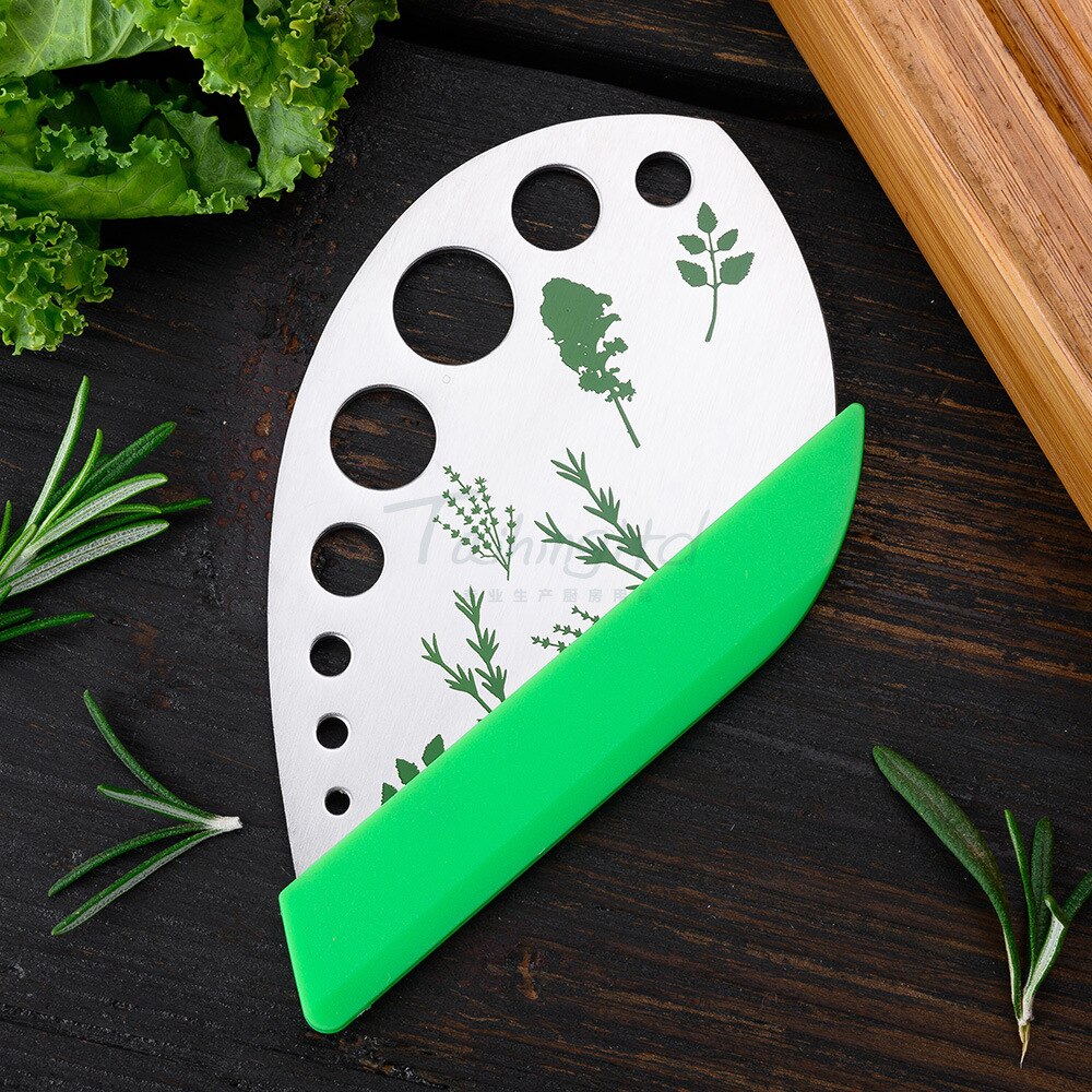 Stainless Steel Herb Stripper with 9 Holes for Kale