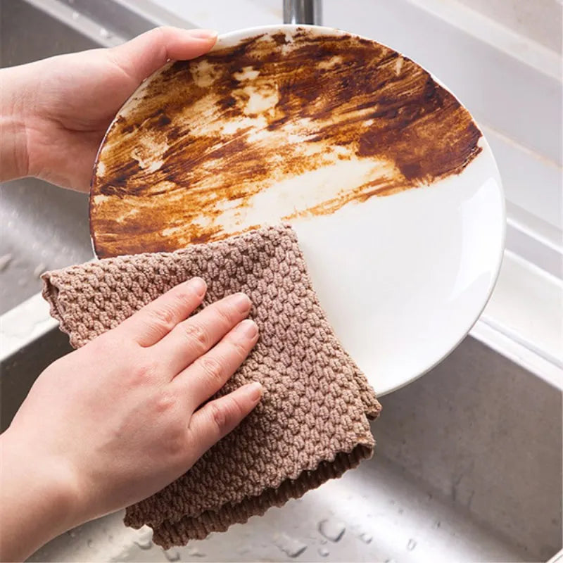 Thick Microfiber Kitchen Towels That Cut Grease Fast