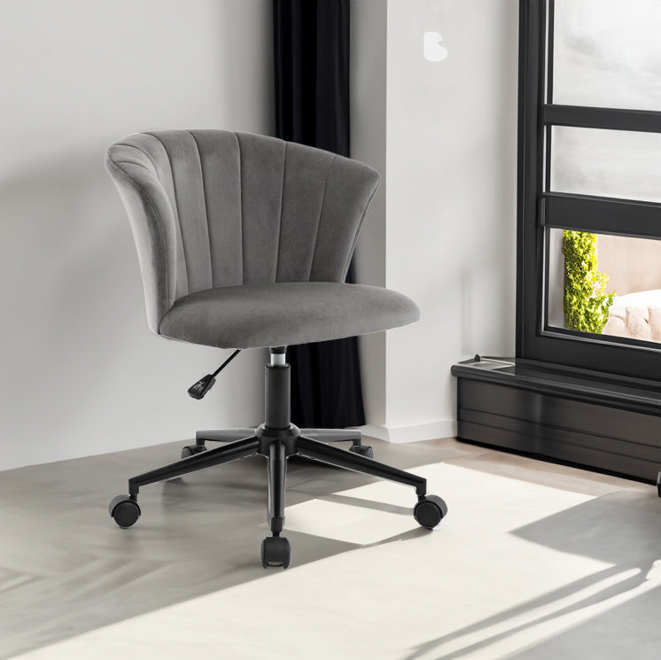 Flower Shape Velvet Swivel Desk Chair for Home Office