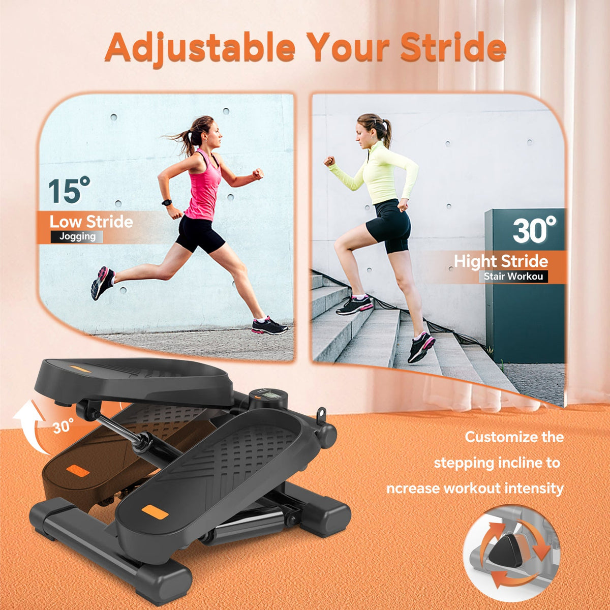 Mini Stepper for Home Office Cardio, Quiet and Compact