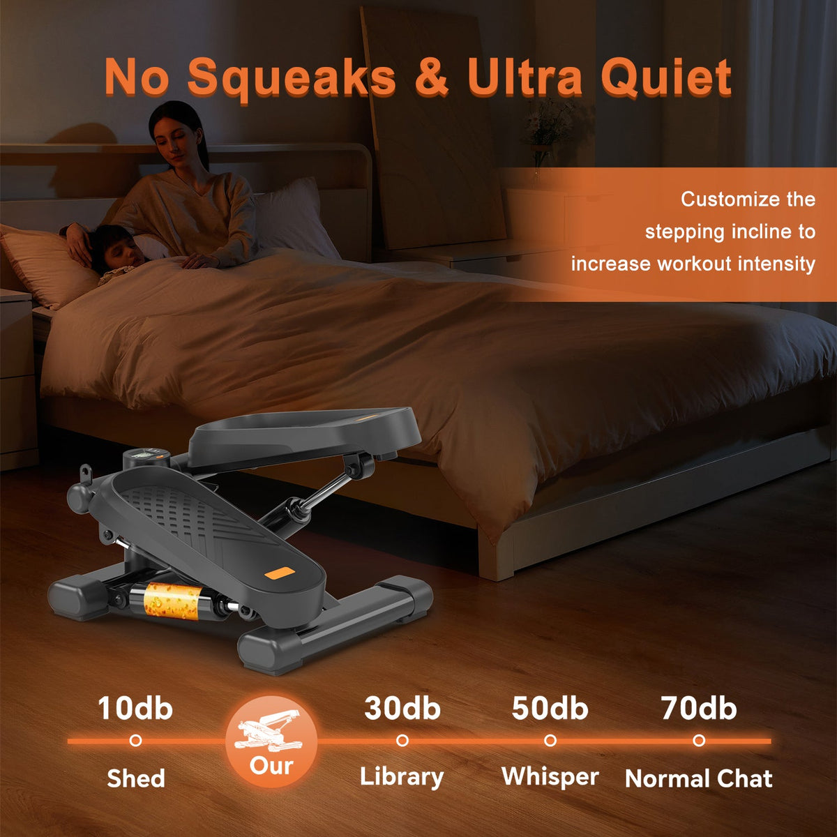 Mini Stepper for Home Office Cardio, Quiet and Compact