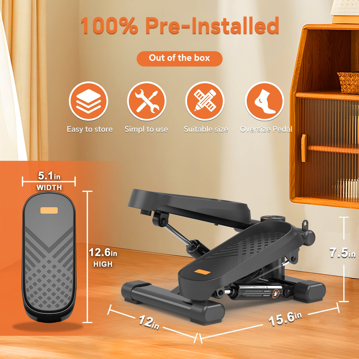 Mini Stepper for Home Office Cardio, Quiet and Compact