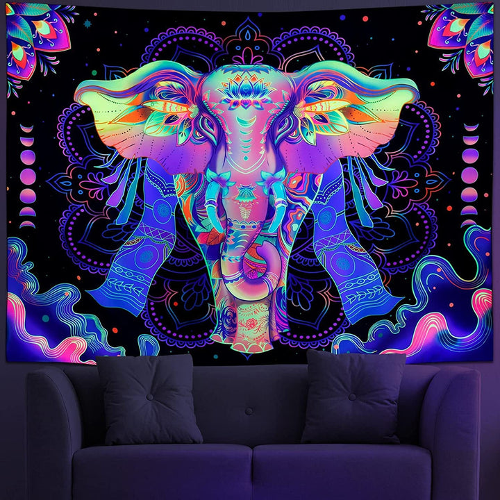 Wall Tapestry for Dorm Rooms | Vivid Neon Fantasy Decor
