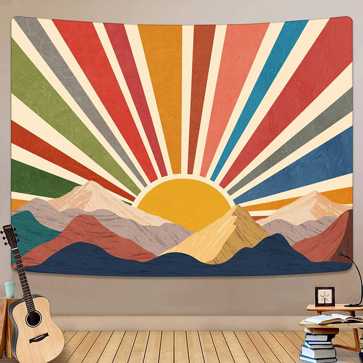 Wall Tapestry for Dorm Rooms | Vivid Neon Fantasy Decor