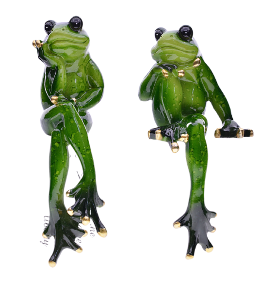 Frog Couple Resin Ornaments for Playful Home Decor