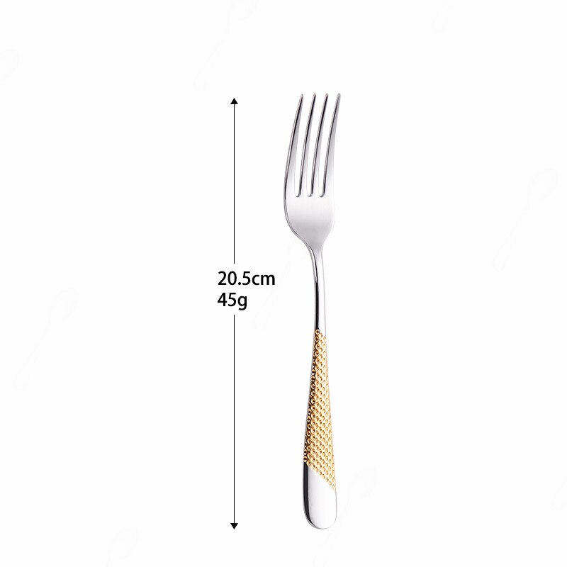 Gold Stainless Steel Cutlery Set with Serrated Steak Knives