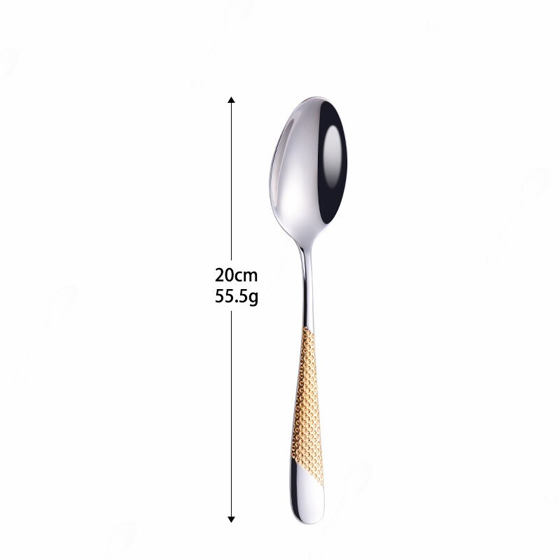 Gold Stainless Steel Cutlery Set with Serrated Steak Knives