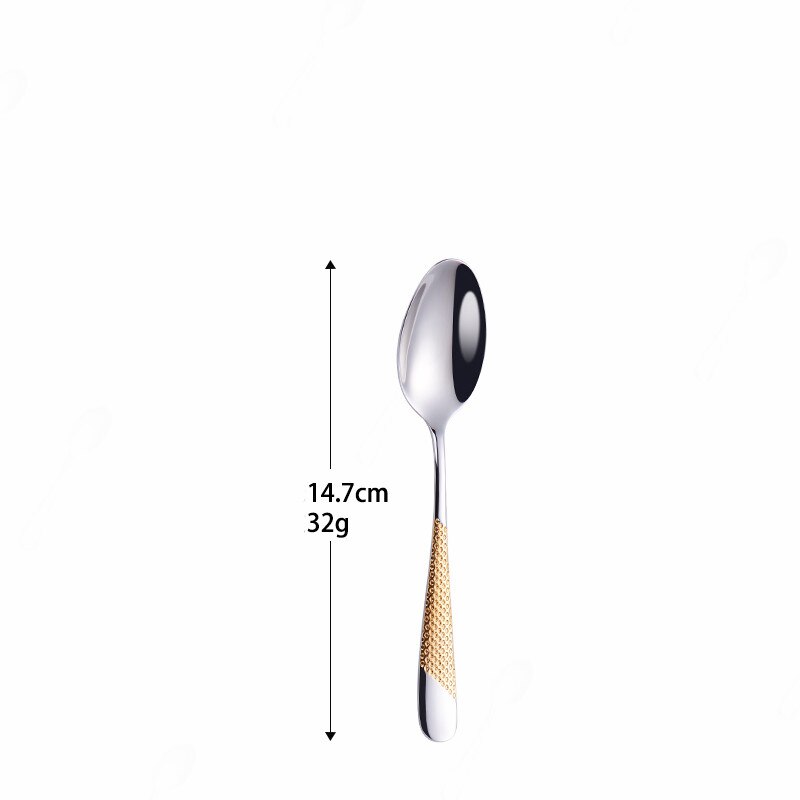 Gold Stainless Steel Cutlery Set with Serrated Steak Knives