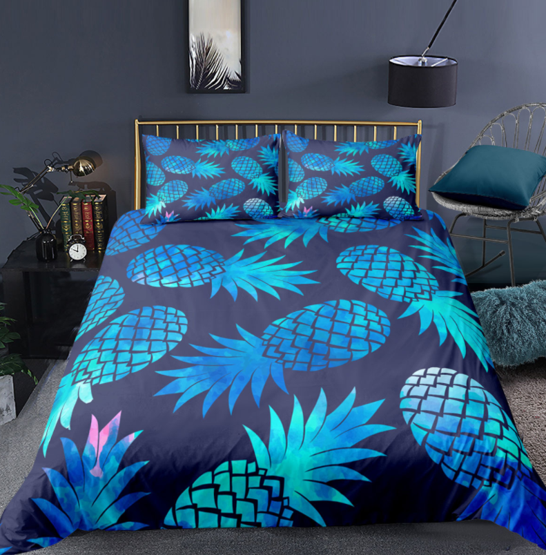 Pineapple Quilt Cover Set for Tropical Bedroom Style