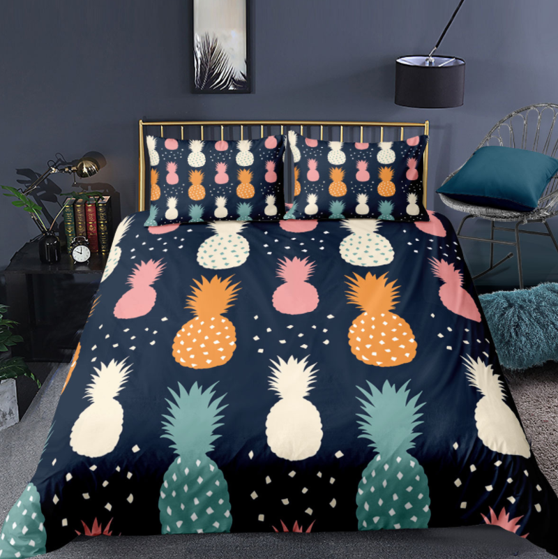 Pineapple Quilt Cover Set for Tropical Bedroom Style