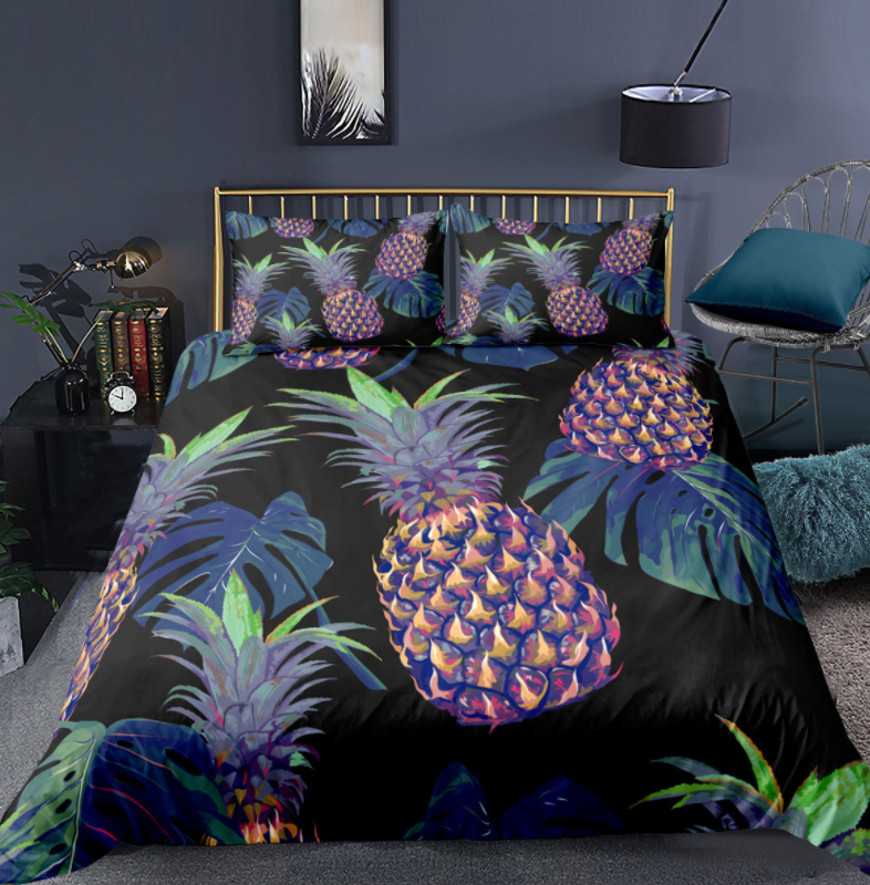 Pineapple Quilt Cover Set for Tropical Bedroom Style