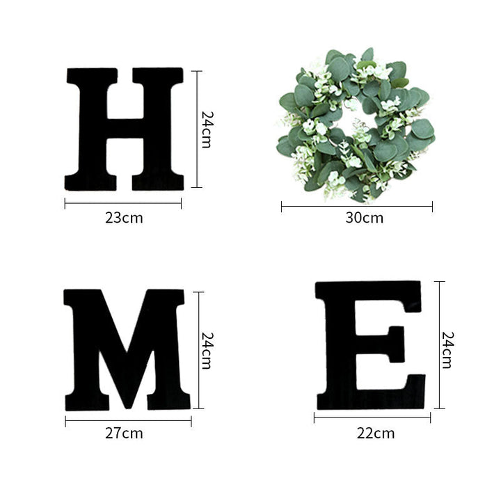 Wooden HOME Wall Decor With Botanical Wreath Accent