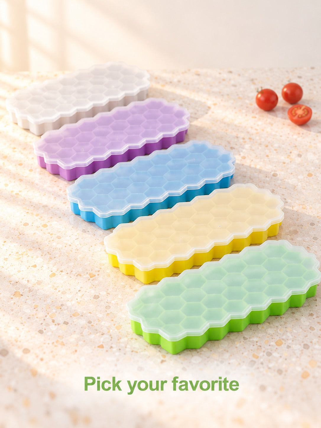 Honeycomb Silicone Ice Cube Tray with 37 Cubes