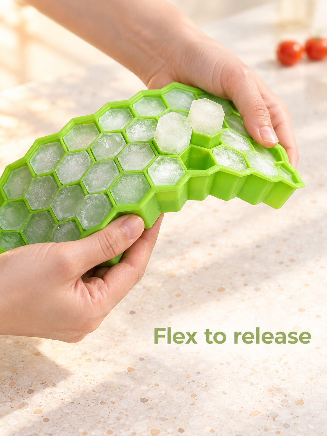 Honeycomb Silicone Ice Cube Tray with 37 Cubes