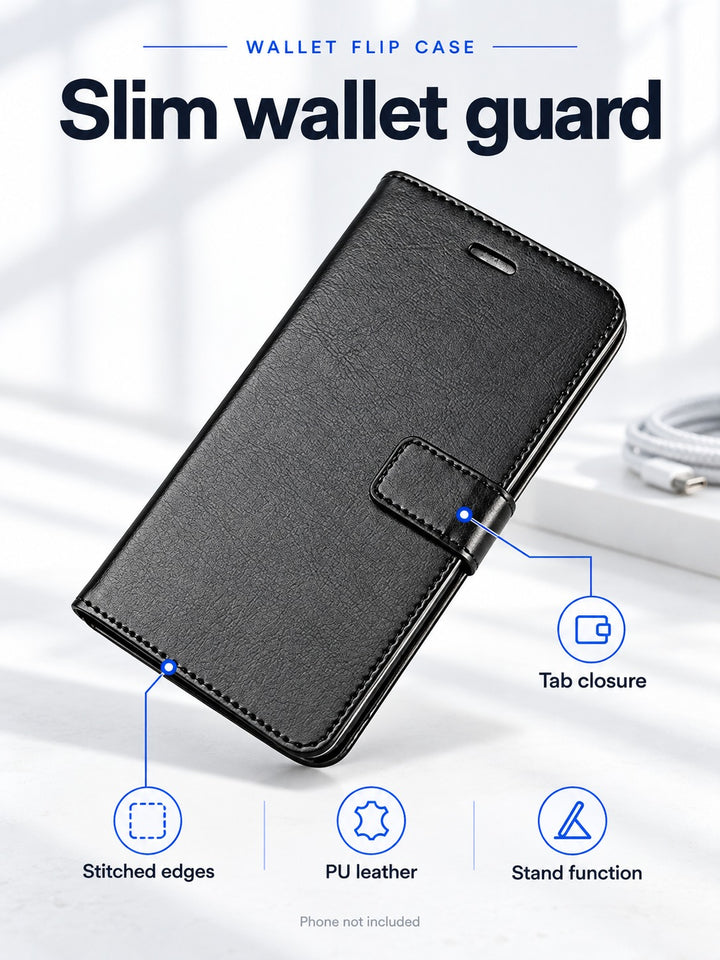 Slim Honor 7A Wallet Flip Case with Stand, PU Leather
