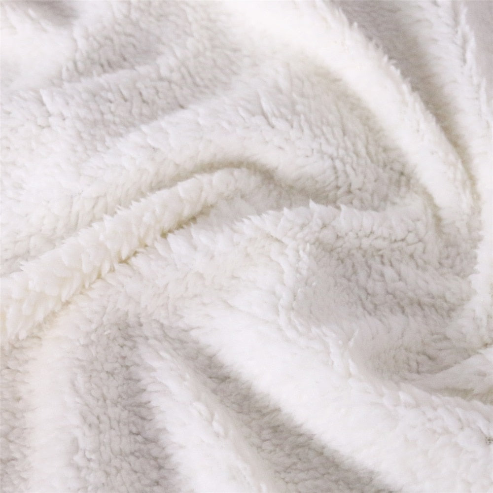 Hooded Blanket with Sherpa Lining, Wearable Crest Print
