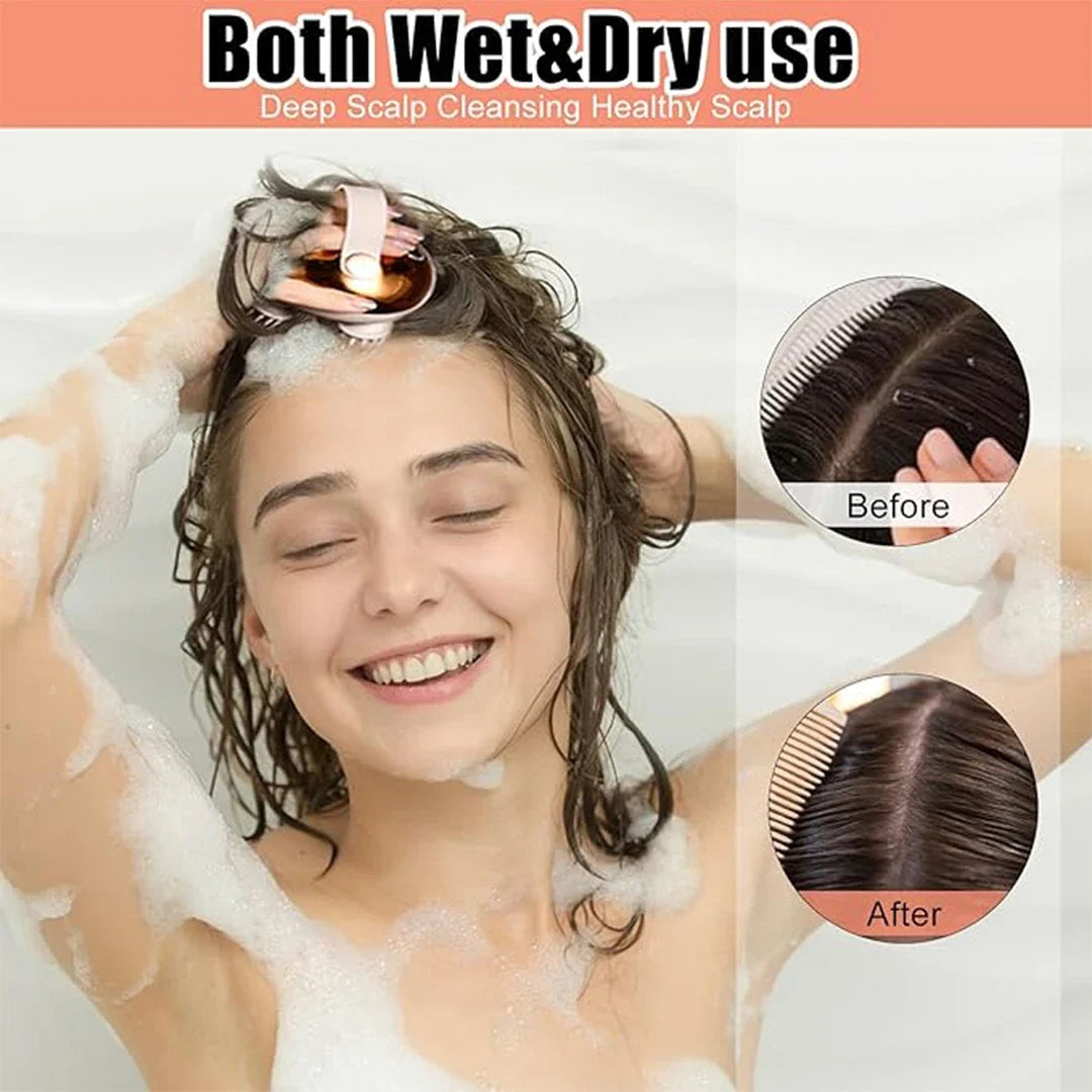 Electric Scalp Massager: Deep Cleansing Silicone Tips