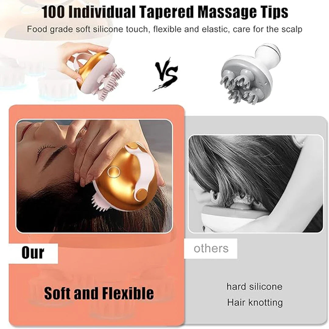 Electric Scalp Massager: Deep Cleansing Silicone Tips