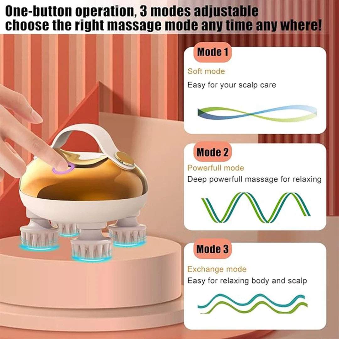 Electric Scalp Massager: Deep Cleansing Silicone Tips