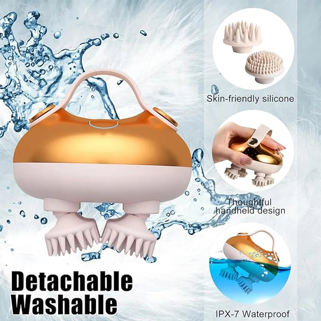 Electric Scalp Massager: Deep Cleansing Silicone Tips
