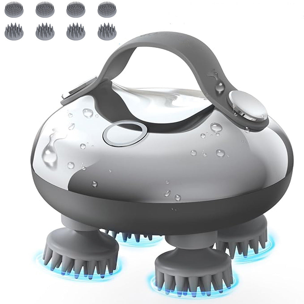Electric Scalp Massager: Deep Cleansing Silicone Tips