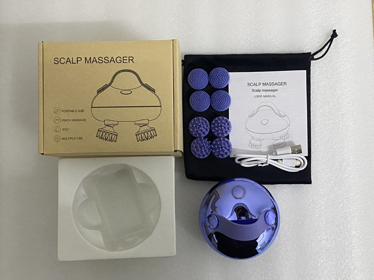 Electric Scalp Massager: Deep Cleansing Silicone Tips