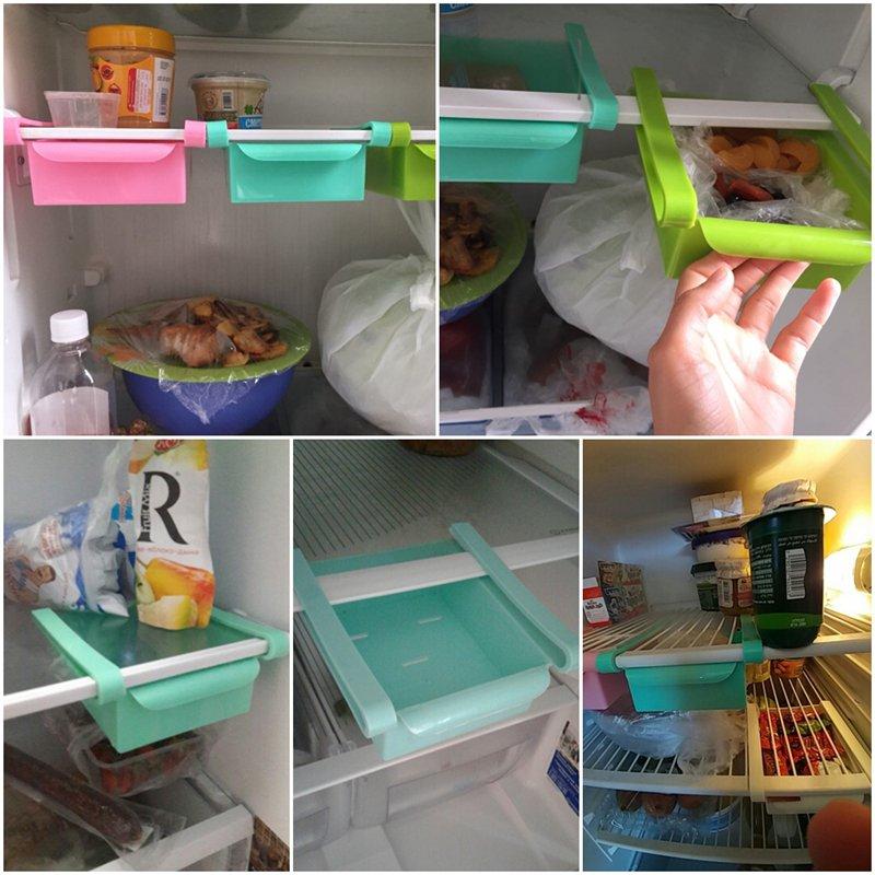Slide-Out Fridge Drawer Organizer for Crowded Shelves