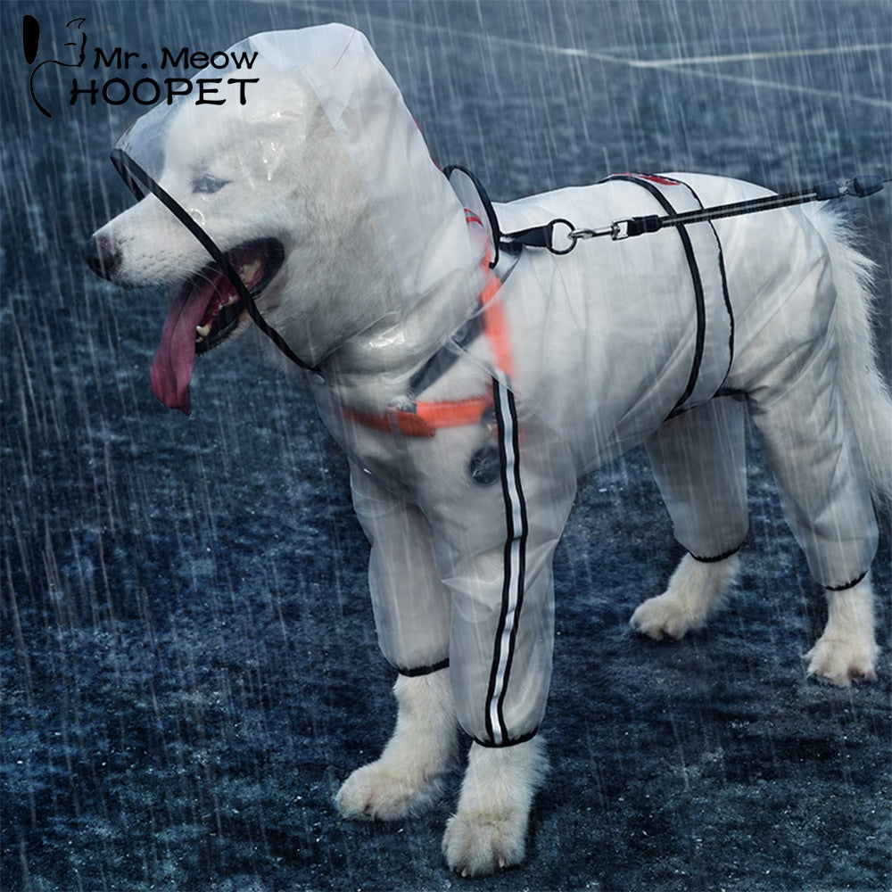 Large Dog Raincoat for Full-Body Waterproof Protection