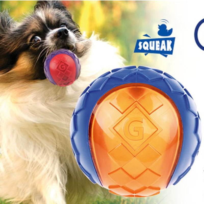 Squeaky Dog Chew Ball for Safe Outdoor Fetch Play