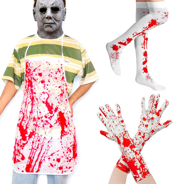 Blood Splatter Costume Set – Apron, Gloves & Socks