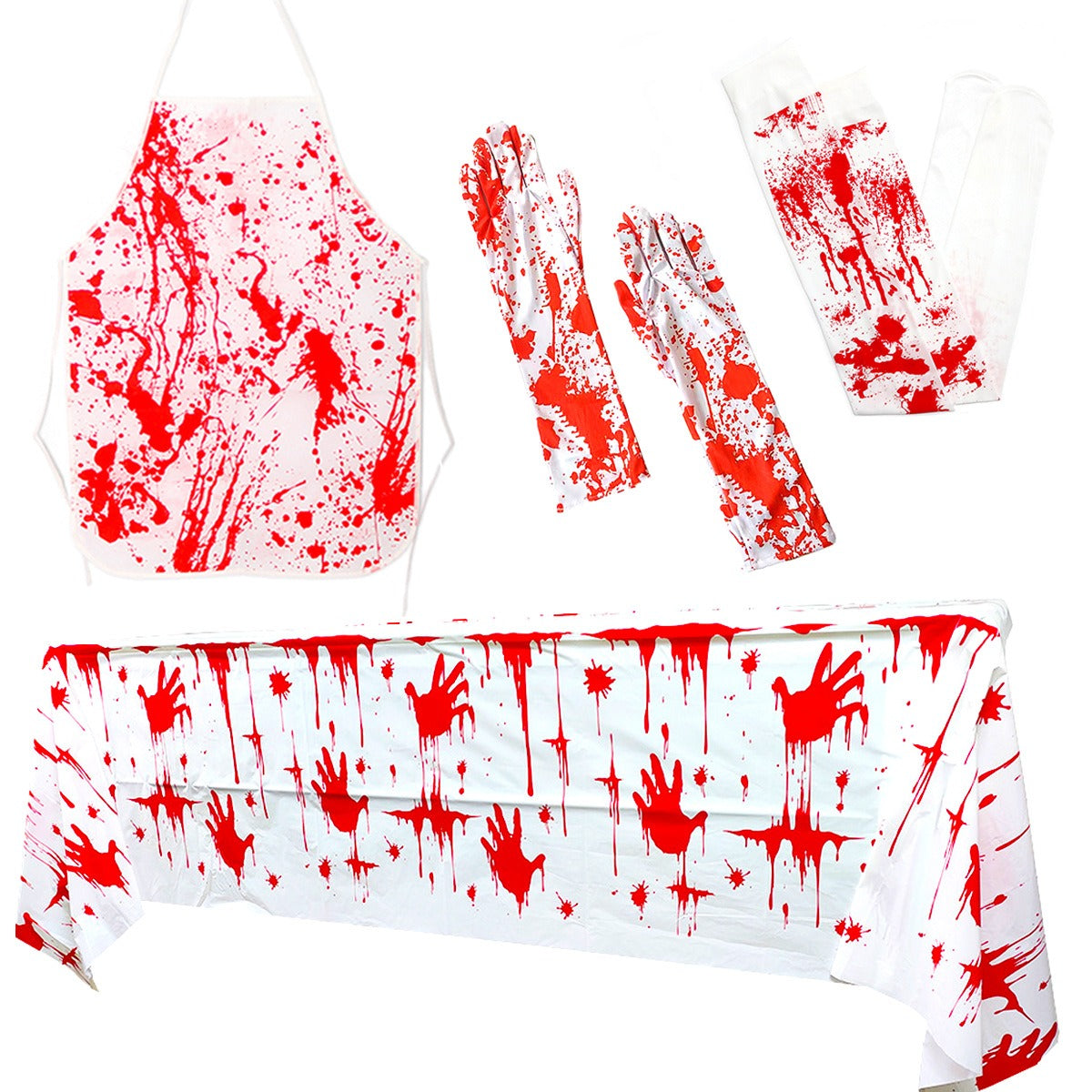 Blood Splatter Costume Set – Apron, Gloves & Socks