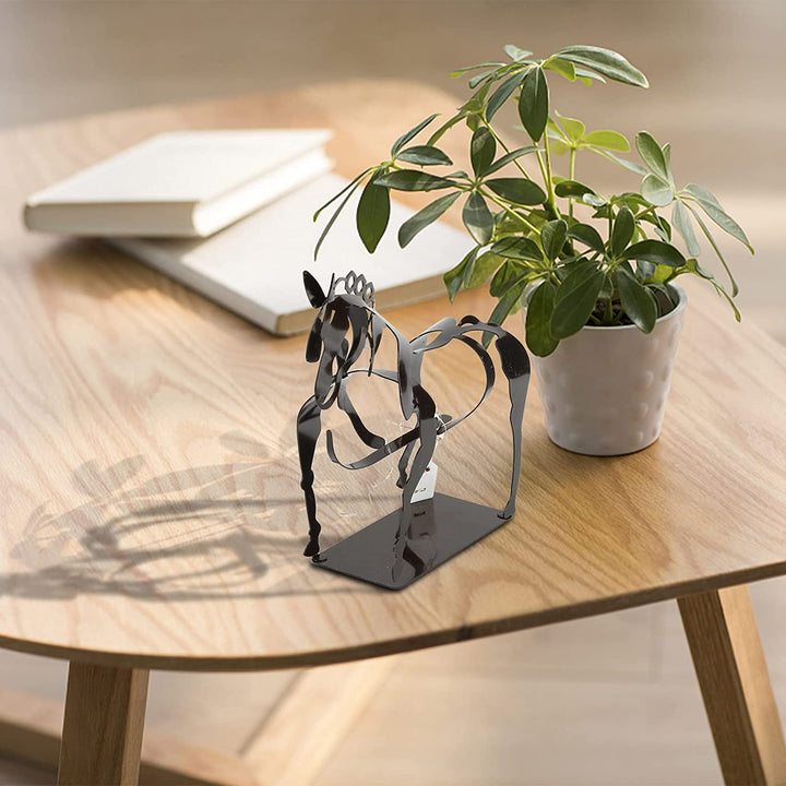 Horse Sculpture Decor With Warm Ambient Tabletop Light