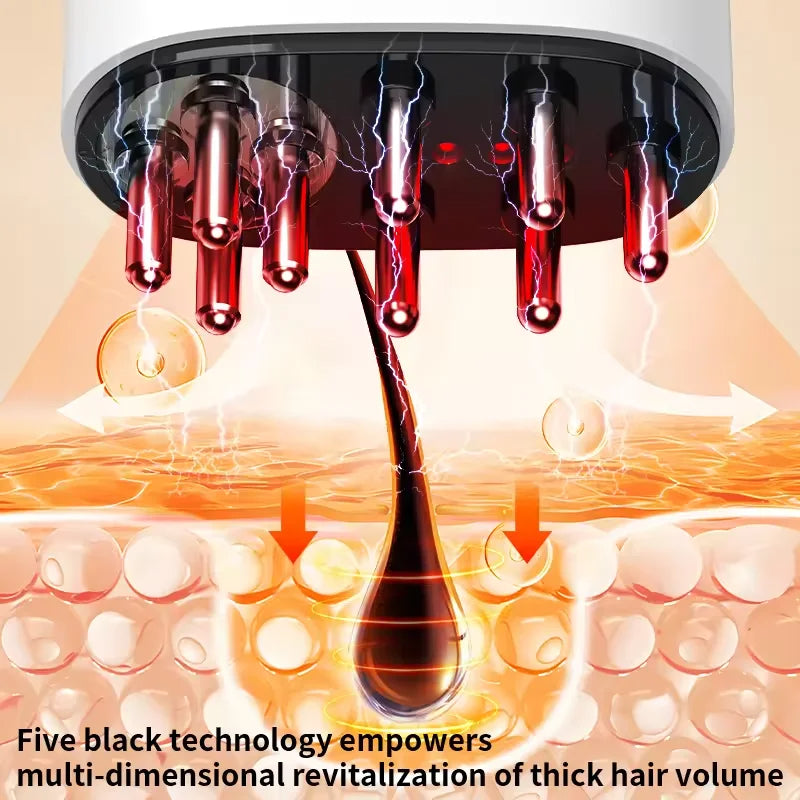 Scalp Oil Applicator Comb with Red Light, 6ml Dosing