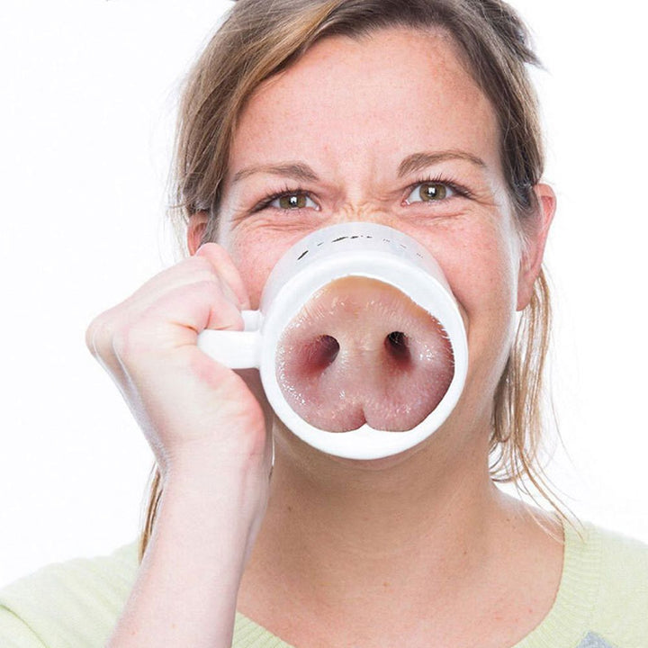 Pig Nose Mug: Funny Snout Coffee Cup Gift for Friends