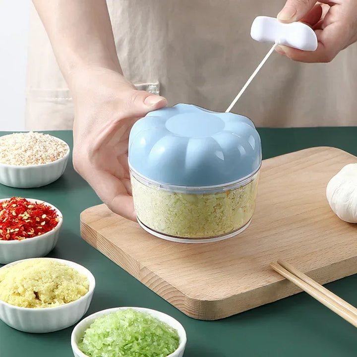 Manual Garlic Chopper With Pull Cord for Fast Mincing