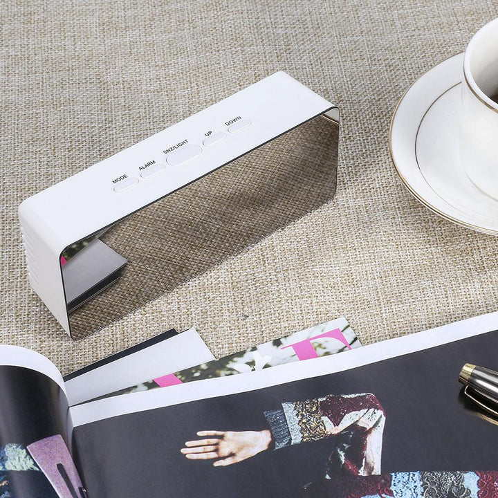 Mirror LED Alarm Clock With Clear Nighttime Display