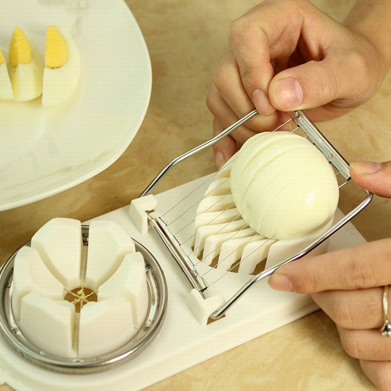 Egg Slicer and Wedger 2-in-1 with Stainless Wire Grid