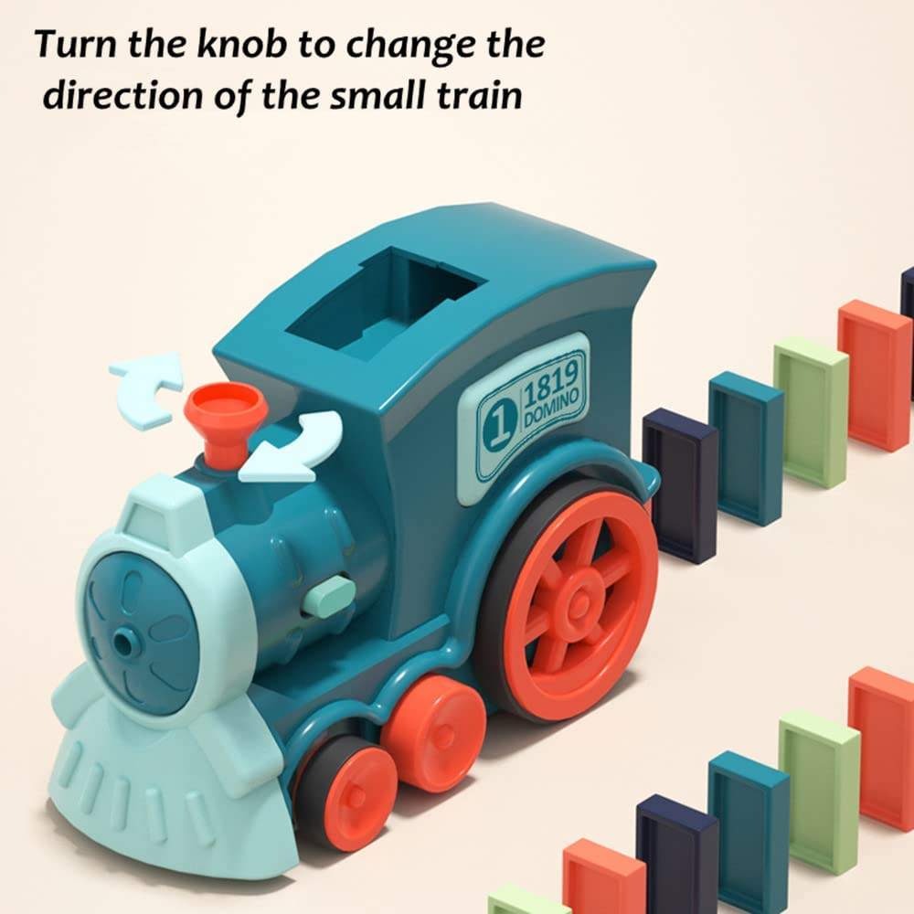 Automatic Domino Train Toy for Colorful Chain Reactions