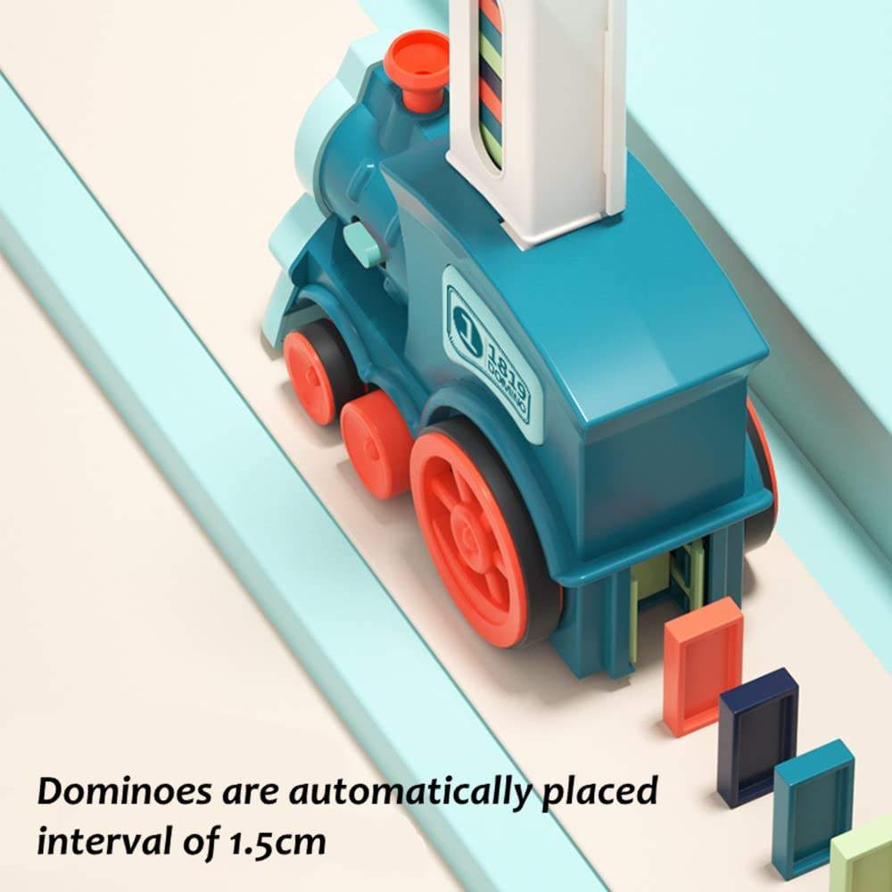 Automatic Domino Train Toy for Colorful Chain Reactions