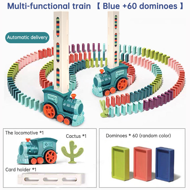 Automatic Domino Train Toy for Colorful Chain Reactions