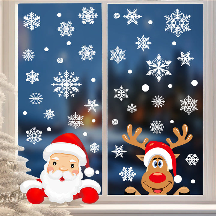 Christmas Window Stickers Static Cling Glass Decor Set