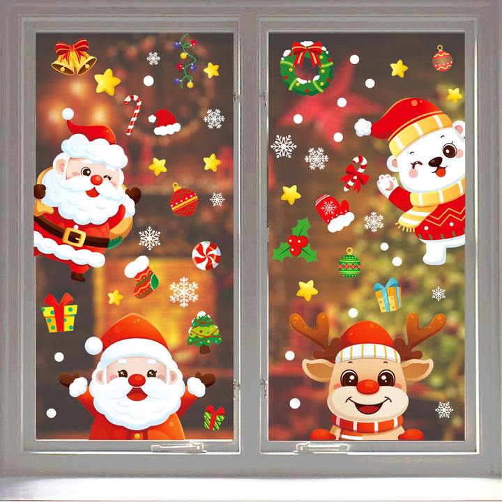 Christmas Window Stickers Static Cling Glass Decor Set