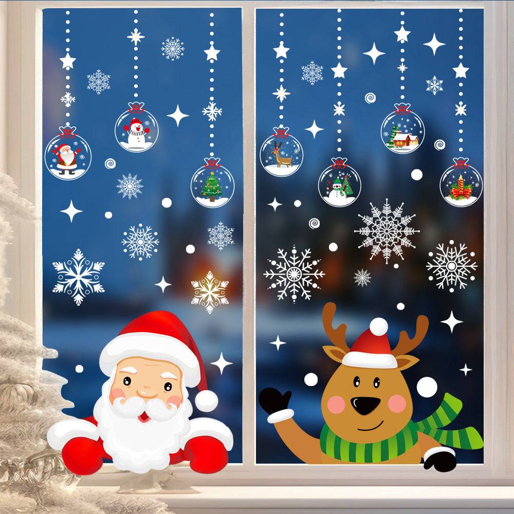 Christmas Window Stickers Static Cling Glass Decor Set
