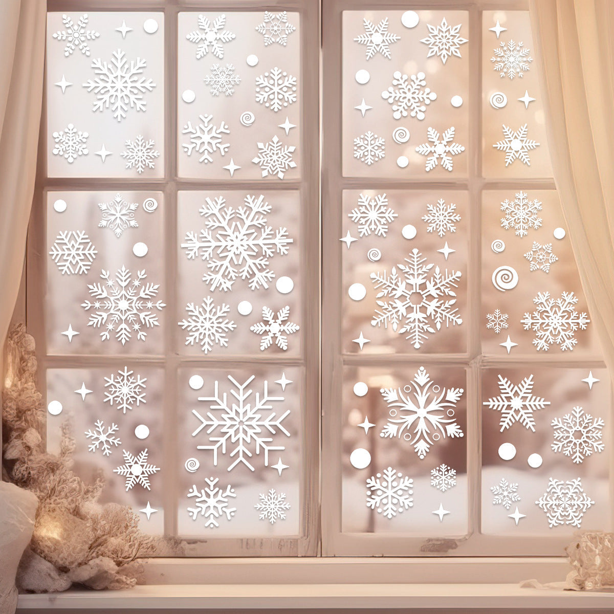 Christmas Window Stickers Static Cling Glass Decor Set