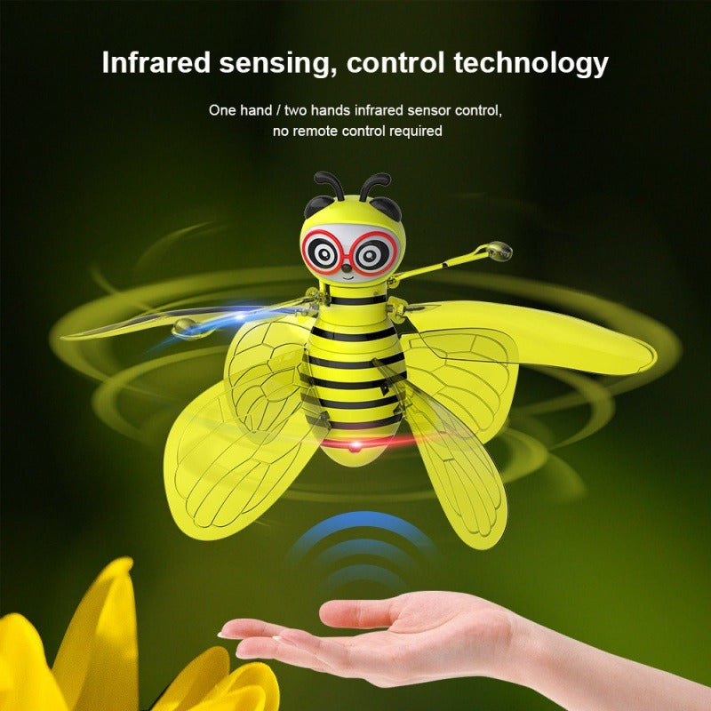 Flying Bee Toy with Hand-Sensing Indoor LED Flight